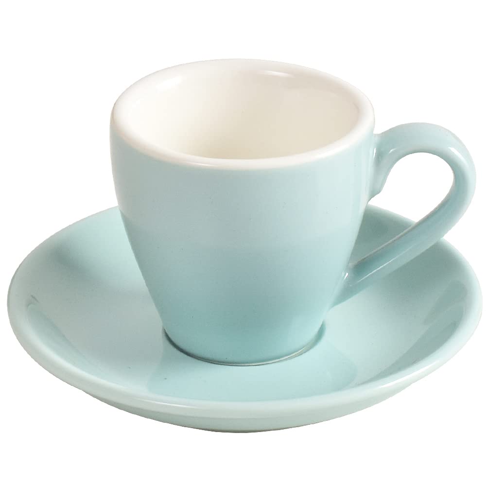 ionEgg Tasse à expresso en porcelaine avec soucoupe, 80 ml, bleu