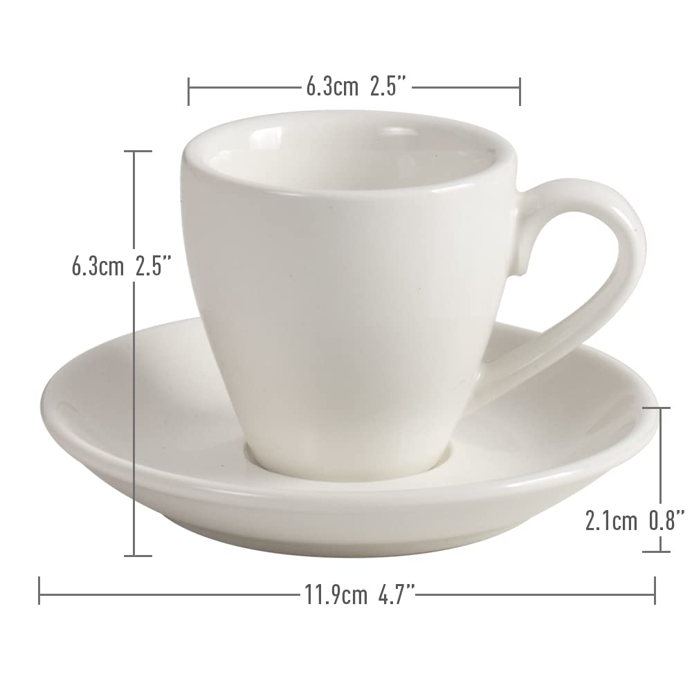 ionEgg Tasse à expresso en porcelaine avec soucoupe, 80 ml, blanc