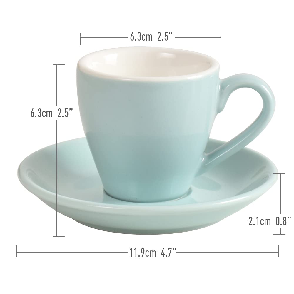 ionEgg Tasse à expresso en porcelaine avec soucoupe, 80 ml, bleu