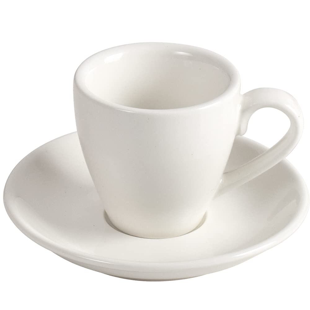 ionEgg Tasse à expresso en porcelaine avec soucoupe, 80 ml, blanc