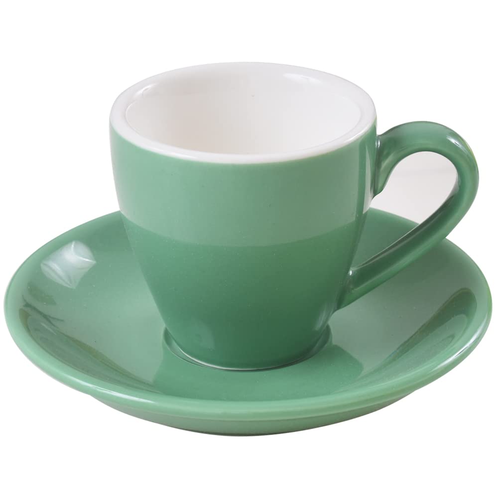 Tasse à expresso en porcelaine ionEgg avec soucoupe, tasse à expresso 80ml/2.7Oz, cyan