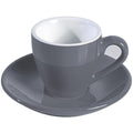Tasse à expresso en porcelaine ionEgg avec soucoupe, tasse à expresso, 80 ml/2,7 oz, grise