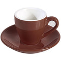 ionEgg Tasse à espresso en porcelaine avec soucoupe, verre à schnapps expresso, 80 ml, Marron