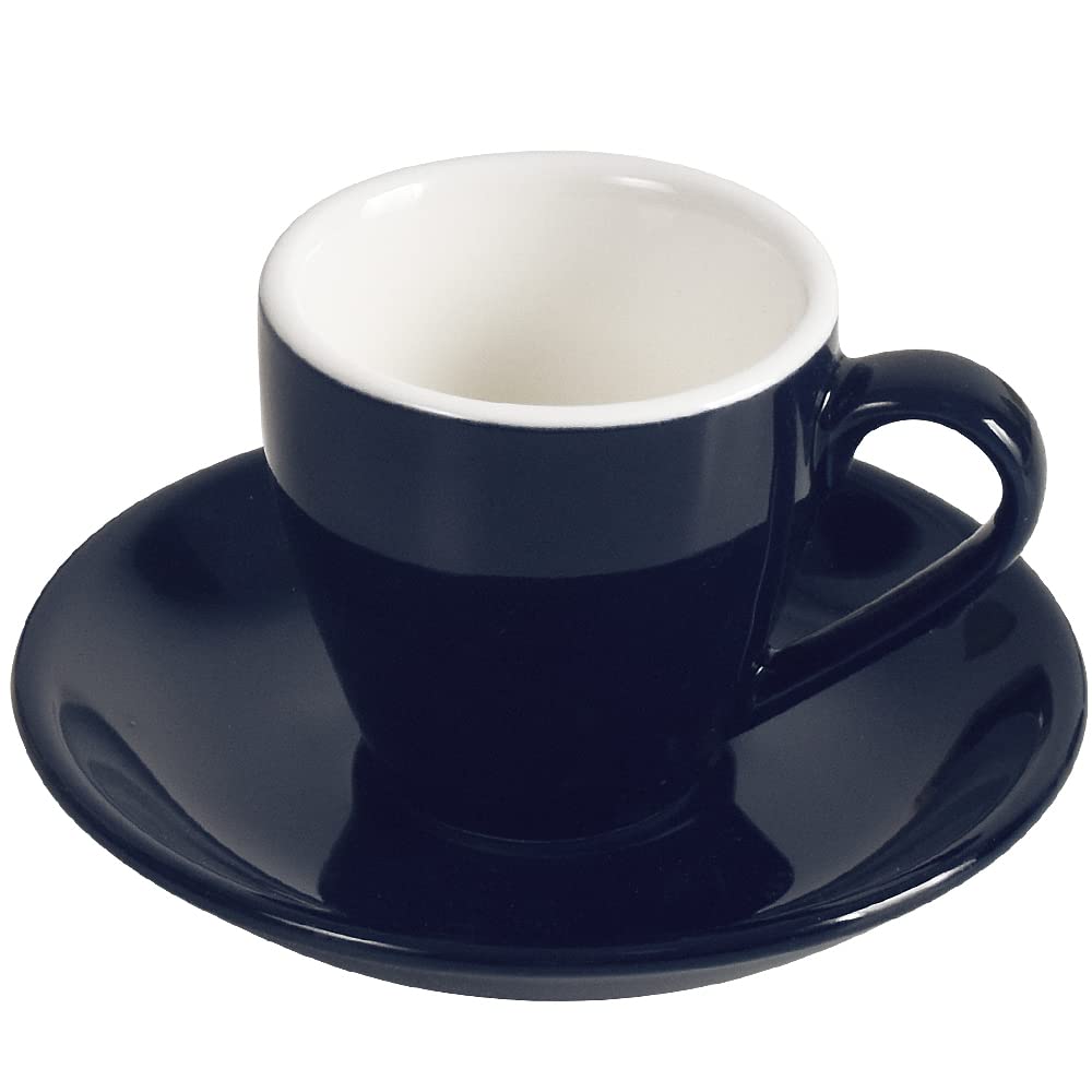 Tasse à expresso en porcelaine ionEgg avec soucoupe, tasse à expresso, 80 ml/2,7 oz, bleu profond