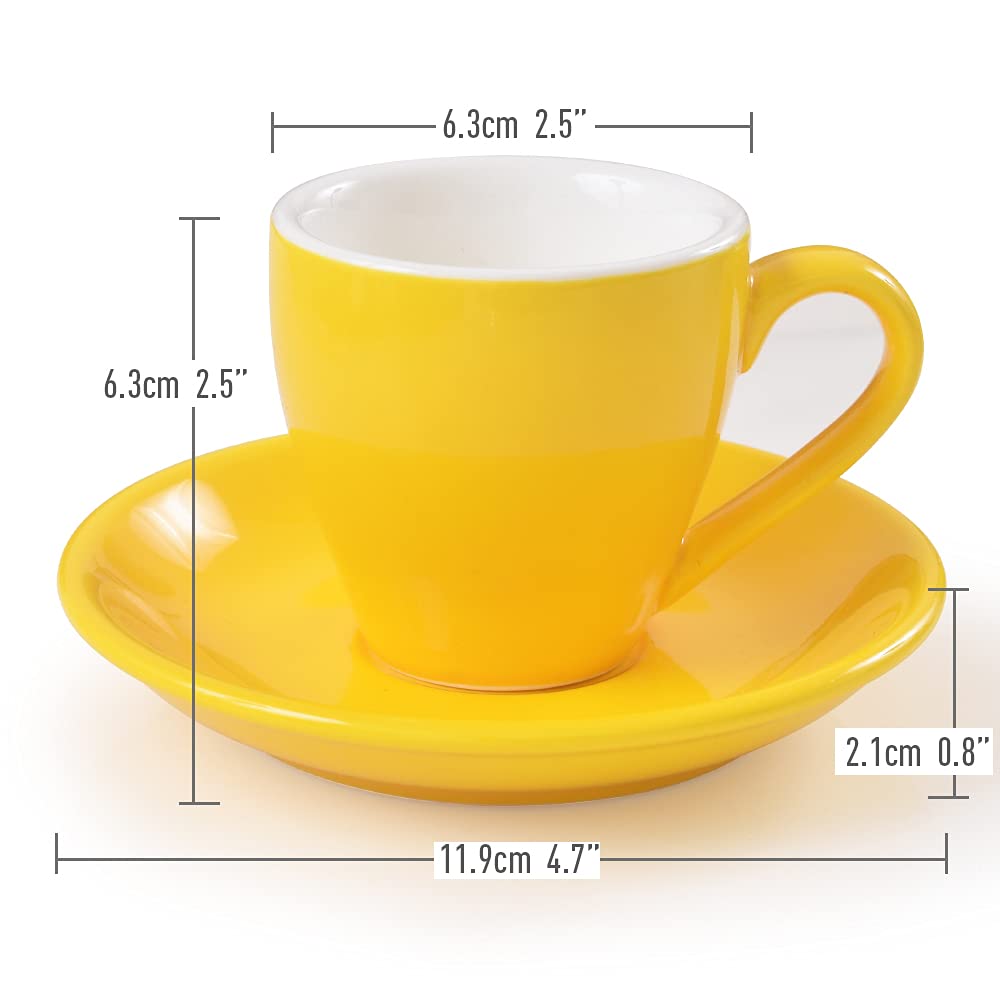 Tasse à expresso en porcelaine ionEgg avec soucoupe, tasse à expresso 80ml/2.7Oz, cyan