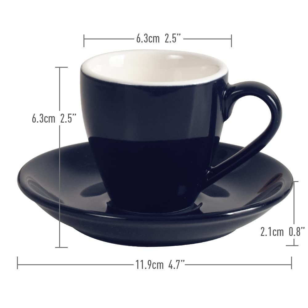 Tasse à expresso en porcelaine ionEgg avec soucoupe, tasse à expresso, 80 ml/2,7 oz, bleu profond