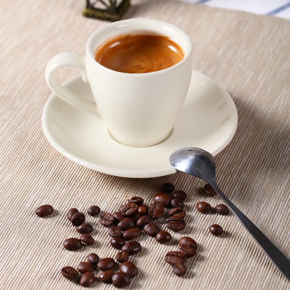 ionEgg Tasse à expresso en porcelaine avec soucoupe, 80 ml, blanc