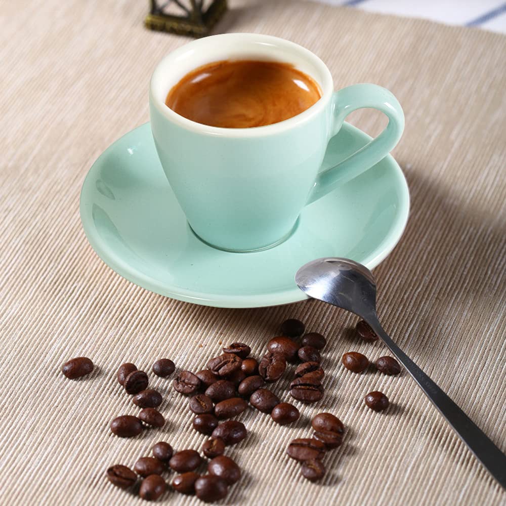 ionEgg Tasse à expresso en porcelaine avec soucoupe, 80 ml, bleu