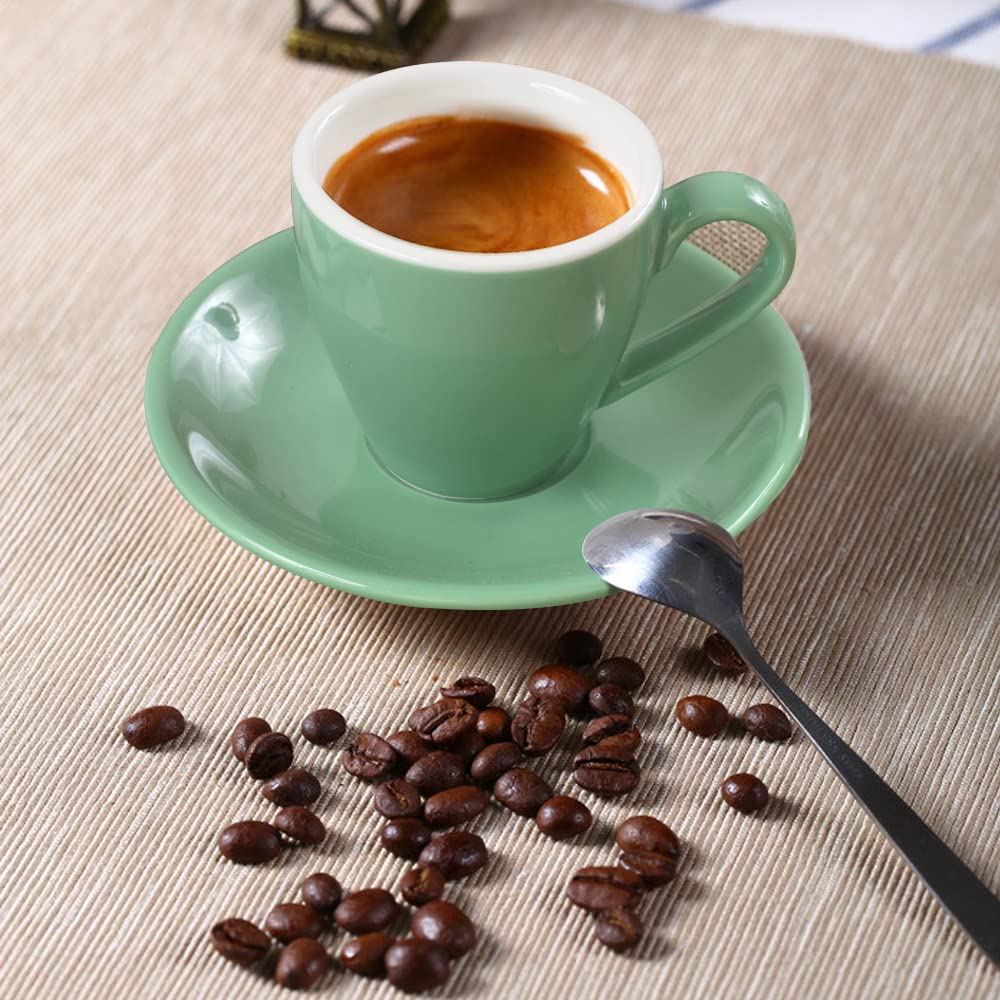Tasse à expresso en porcelaine ionEgg avec soucoupe, tasse à expresso 80ml/2.7Oz, cyan